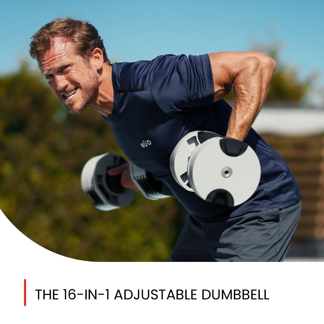 NUOBELL Adjustable Dumbbells 5-80 lbs: Replace 16 Sets, Ideal for Home Gym Weight Bench & Press