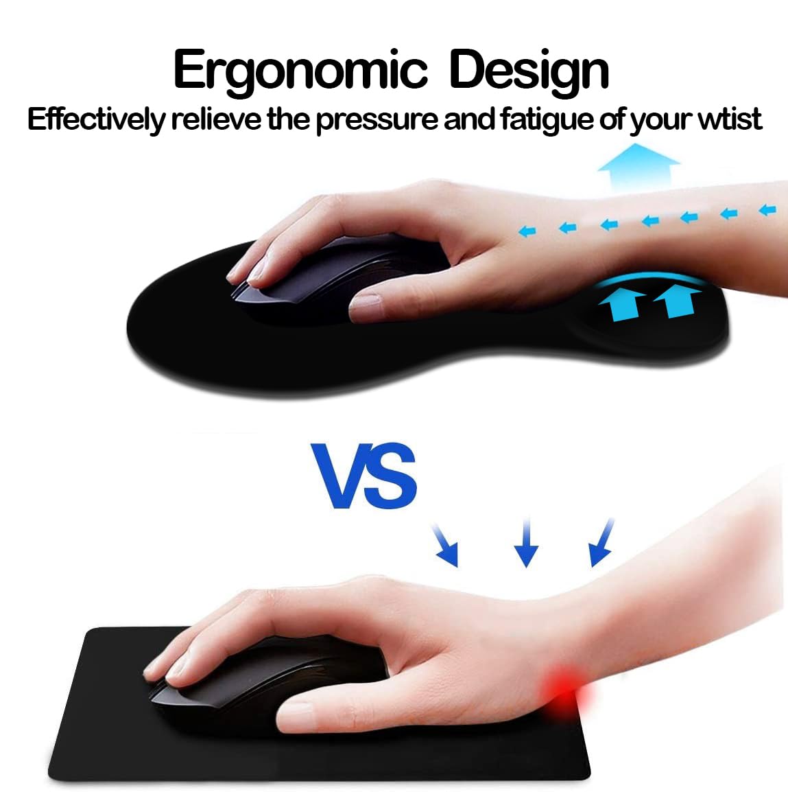DOOKE Ergonomic Mouse Pad with Wrist Support and Coaster,Mouse Pads with Non-Slip PU Base for Home Office Working Studying Easy Typing & Pain Relief Aesthetic Art