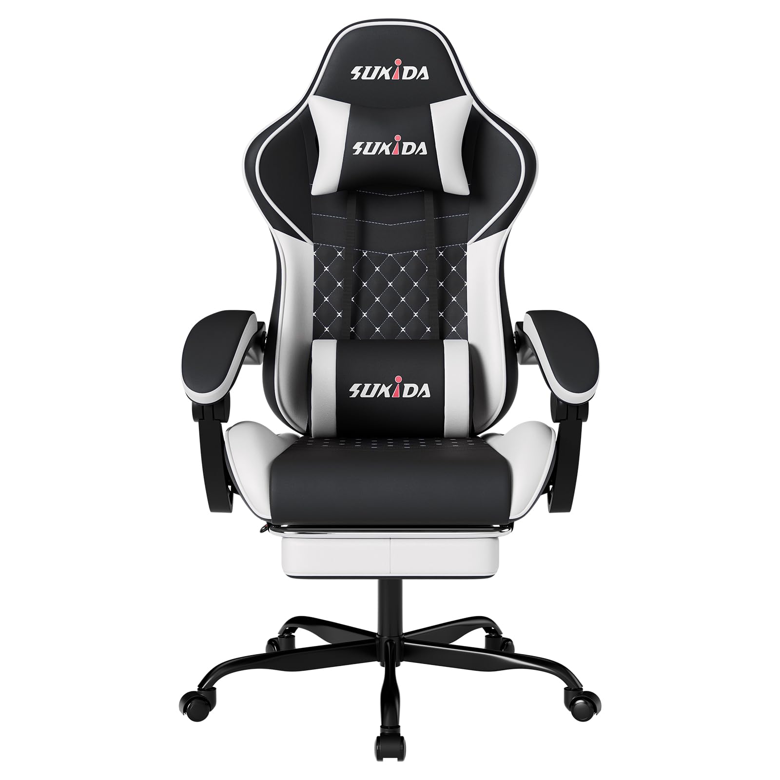 Ergonomic Video Gamer Chairs Gaming Computer Chair Gamer Chairs for Adults Massage Lumbar Support Swivel Height Adjustable Headrest Backrest