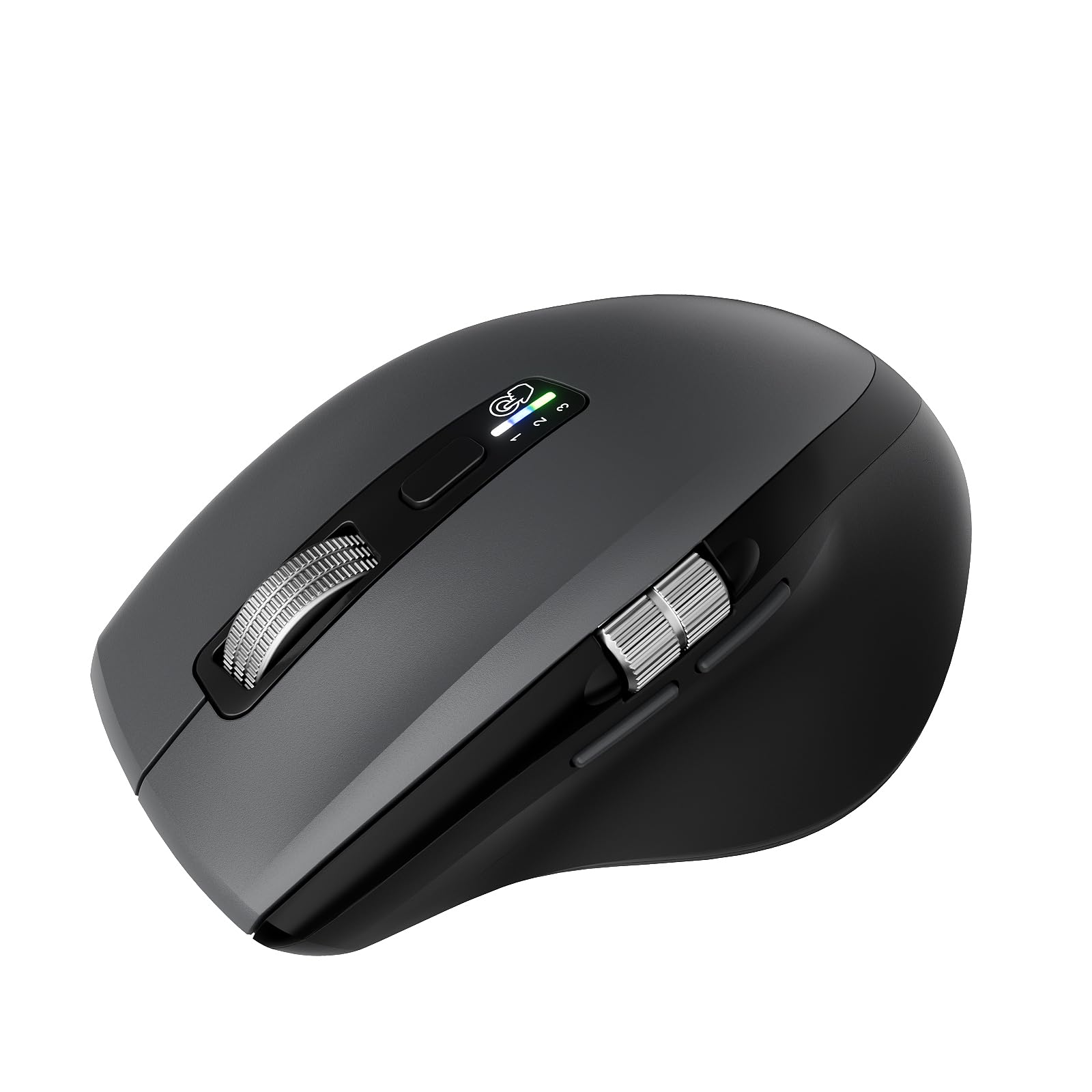 INFINMIND Wireless Bluetooth Side Scroll Mouse with Multi-Device, Ergonomic Computer Mice with Smart Flying Scroll, Quiet Click 4-Level DPI for Computer, Laptop, iPad, Tablet, MacBook (Black)