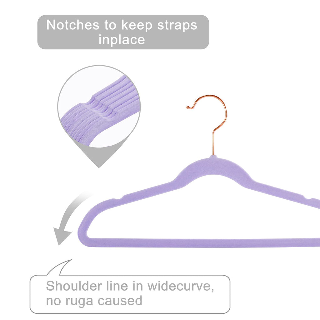 MIZGI Baby Velvet Hangers,Non-Slip Kids & Toddler Hangers,11.8 Inch Hangers for Baby Clothes,Pack of 50(Black/Black)