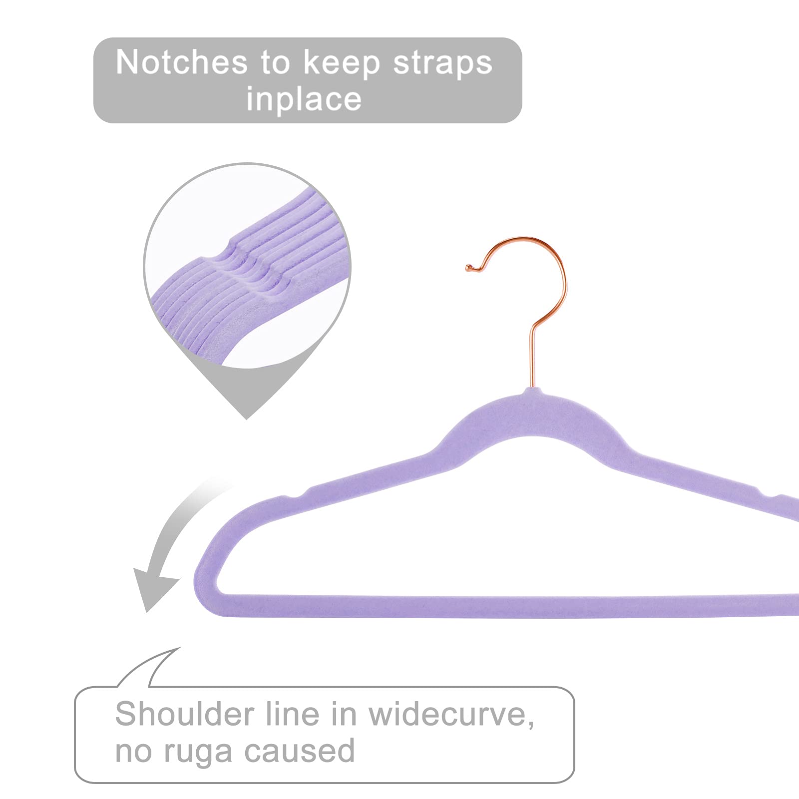 MIZGI Baby Velvet Hangers,Non-Slip Kids & Toddler Hangers,11.8 Inch Hangers for Baby Clothes,Pack of 50(Black/Black)
