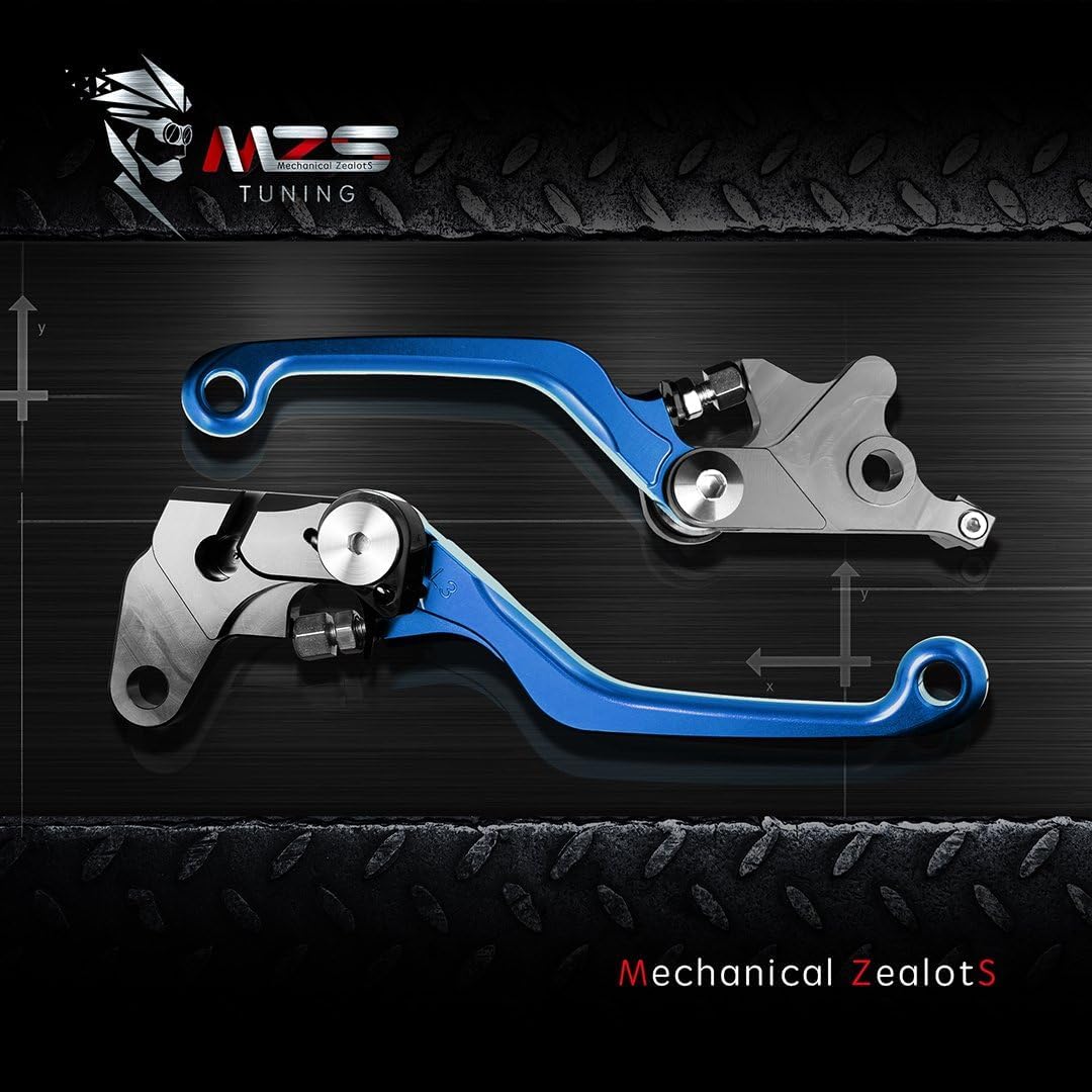 MZS Black Dirt Bike Brake Clutch Levers Pivot Adjustable CNC Compatible with YZ65 2018-2025 / YZ80 YZ85 2015-2025