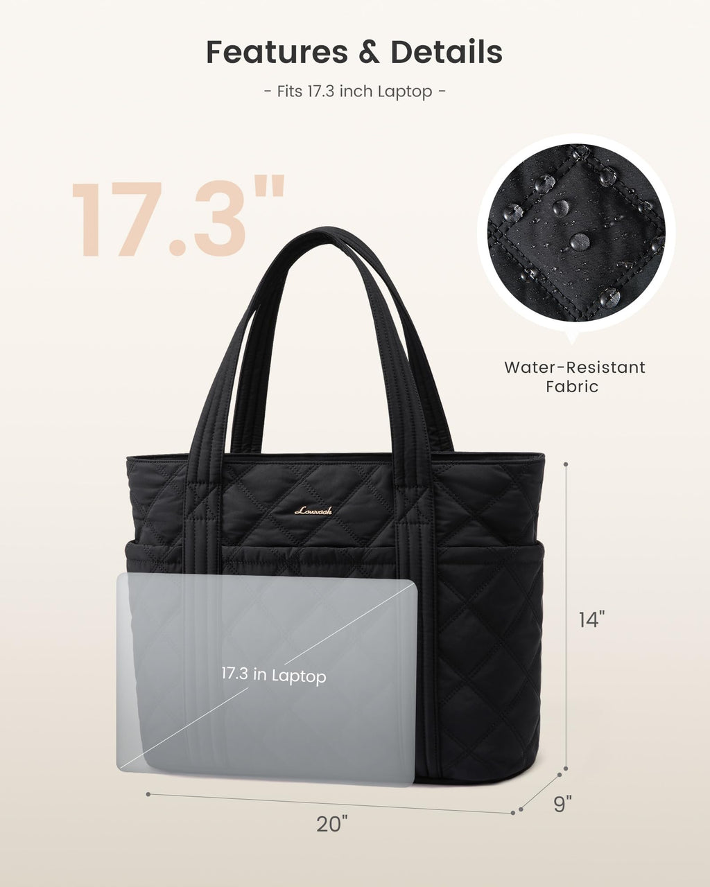 LOVEVOOK Puffer Tote Bag for Women, Puffy Work Handbag with Cup Holder, Travel Carry On Bag with Zipper for Teacher Nurse Gym
