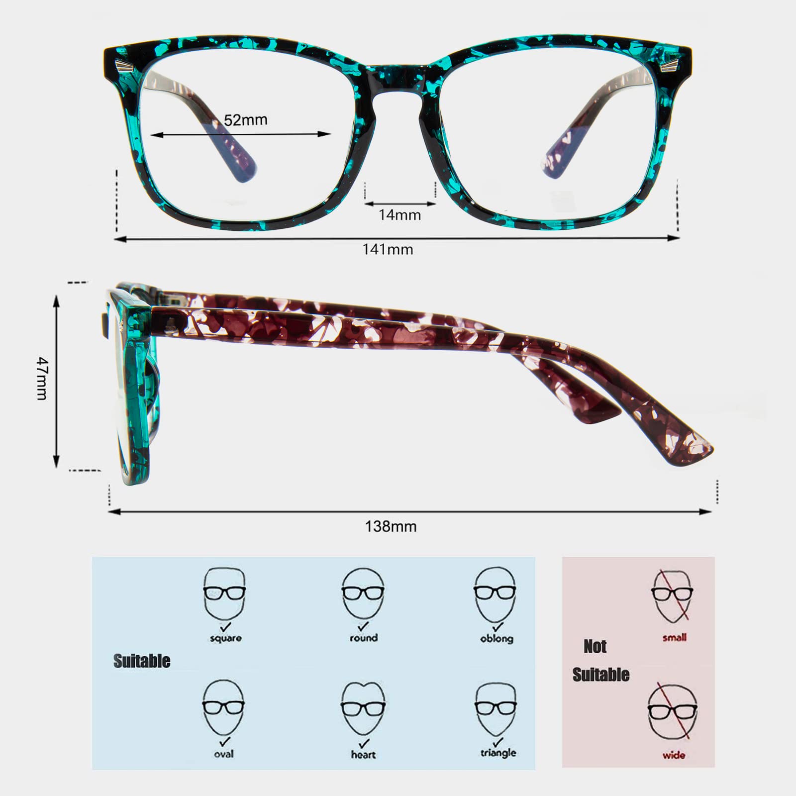 MAXJULI Blue Light Blocking Glasses,Computer Reading/Gaming/TV/Phones Glasses for Women Men(Transparent)