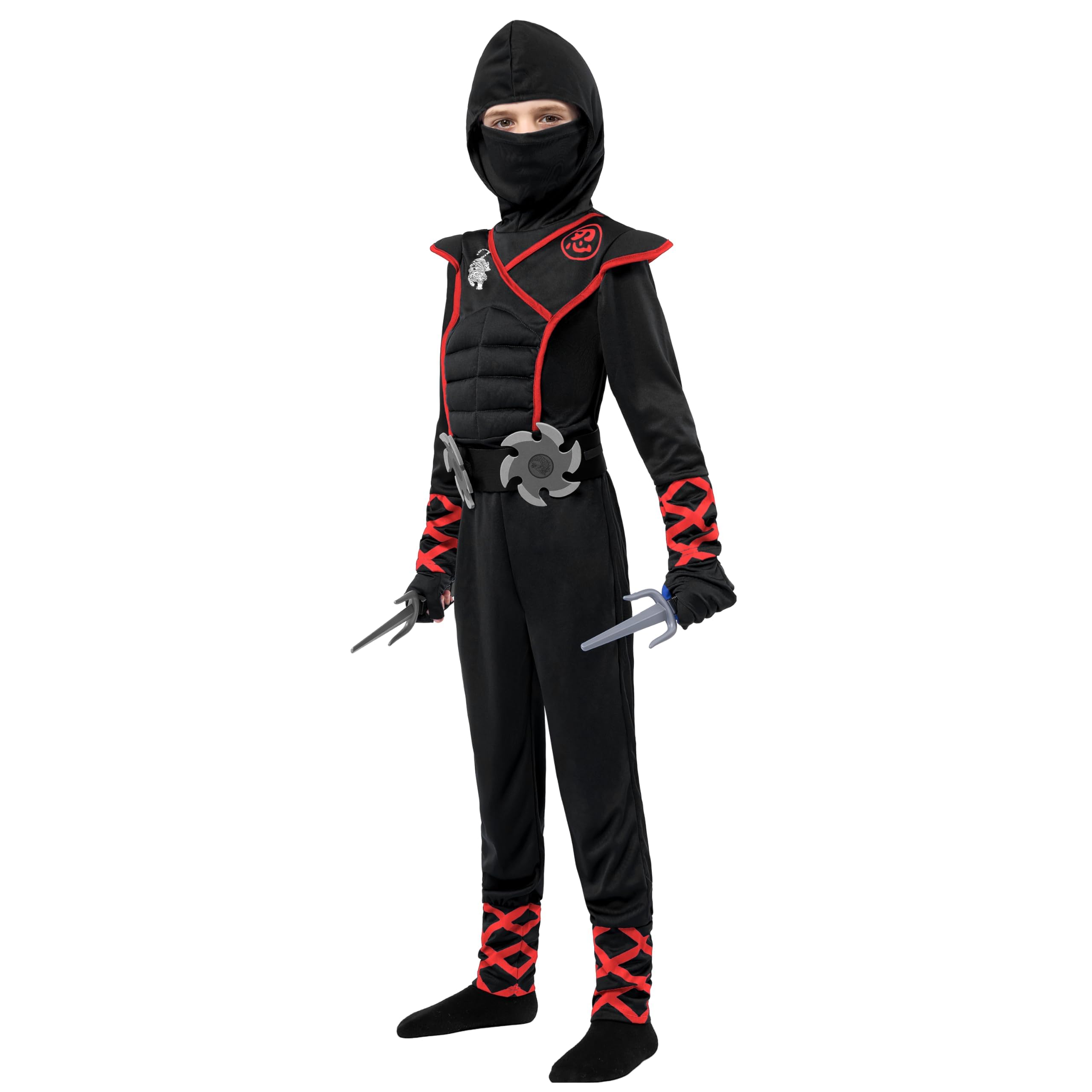 Spooktacular Creations Halloween Ninja Costume, Ninja Outfit Set for Kids, Halloween Costumes for Boys Dress Up Party