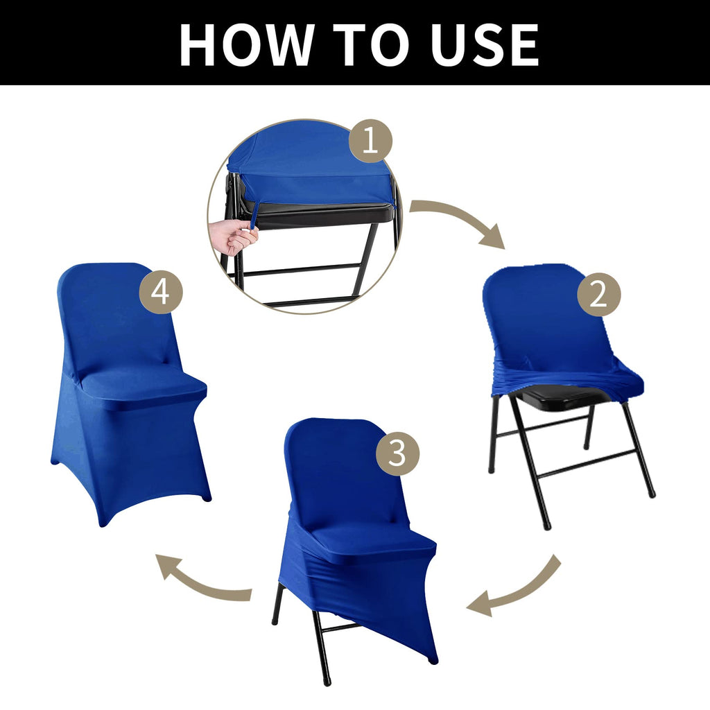 magalo 12 Pack Black Spandex Folding Waterproof Chair Cover, Stretch Chair Cover Protector for Wedding, Party, Dining Banquet and Other Special Events
