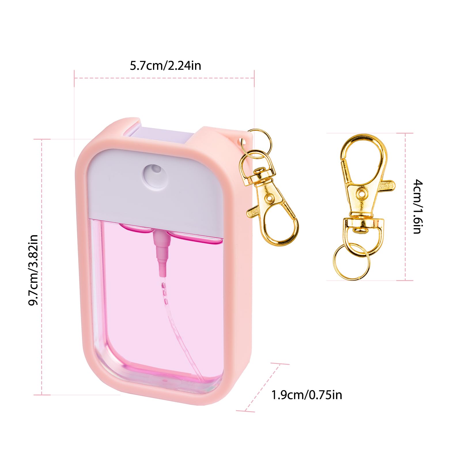 VANEST Silicone Case Compatible with Touchland Hand Sanitizer Spray, Protective Case with Keychain for Spray 1 fl oz