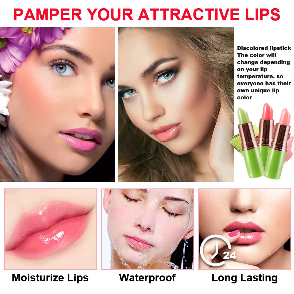 evpct 2Pcs Blueberry Tinted Lip Balms PH Lip Color Changing Lipstick Balm Stain Gift Set Queen for Women Girls Korean Mood Long Lasting Color Change Light Pink Lipstick Lip Tint Plumper Gloss
