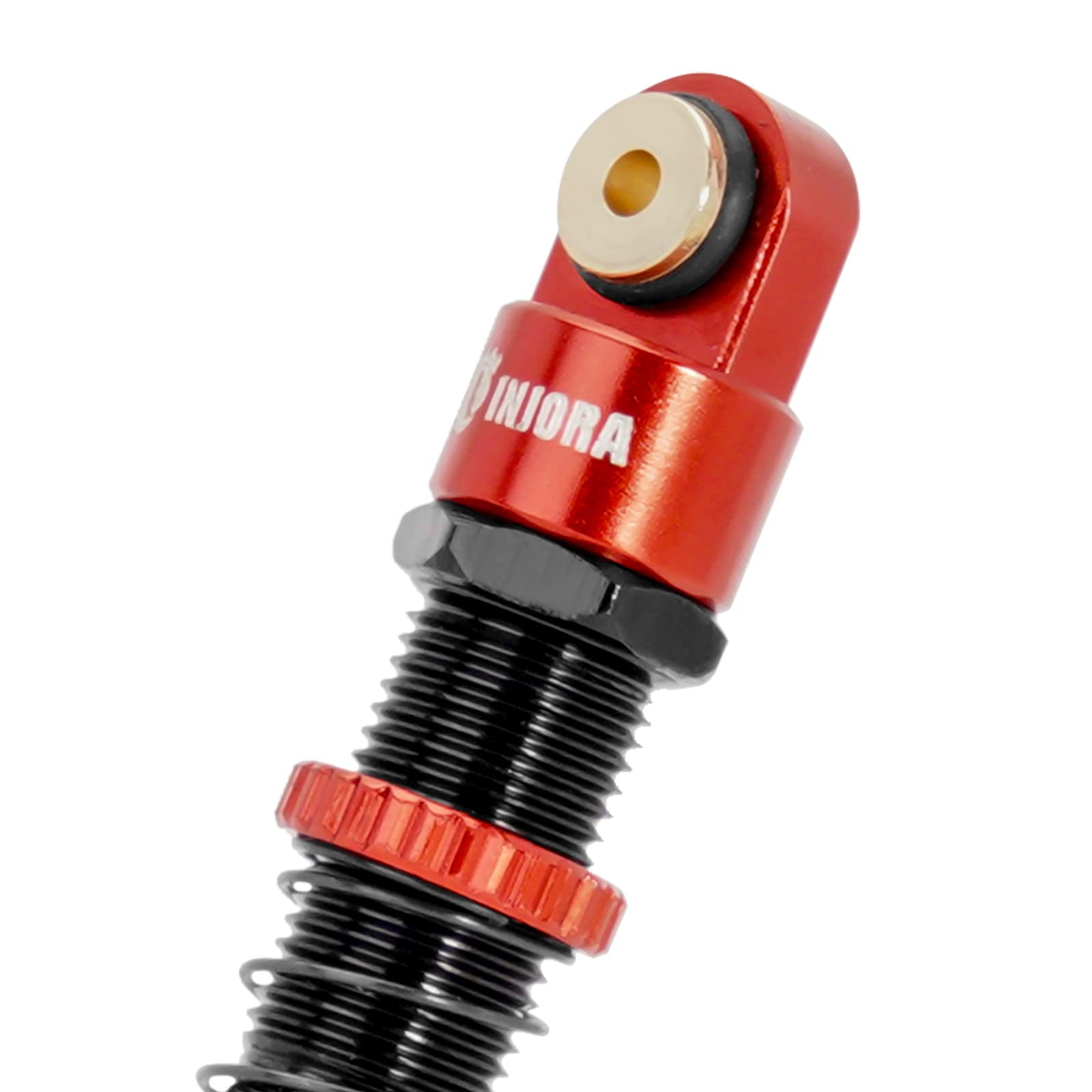INJORA 51mm Shocks-Long Travel Threaded Double Barrel Damper for Axial AX24 SCX24 Upgrade 1/24 RC Crawler（Gold）
