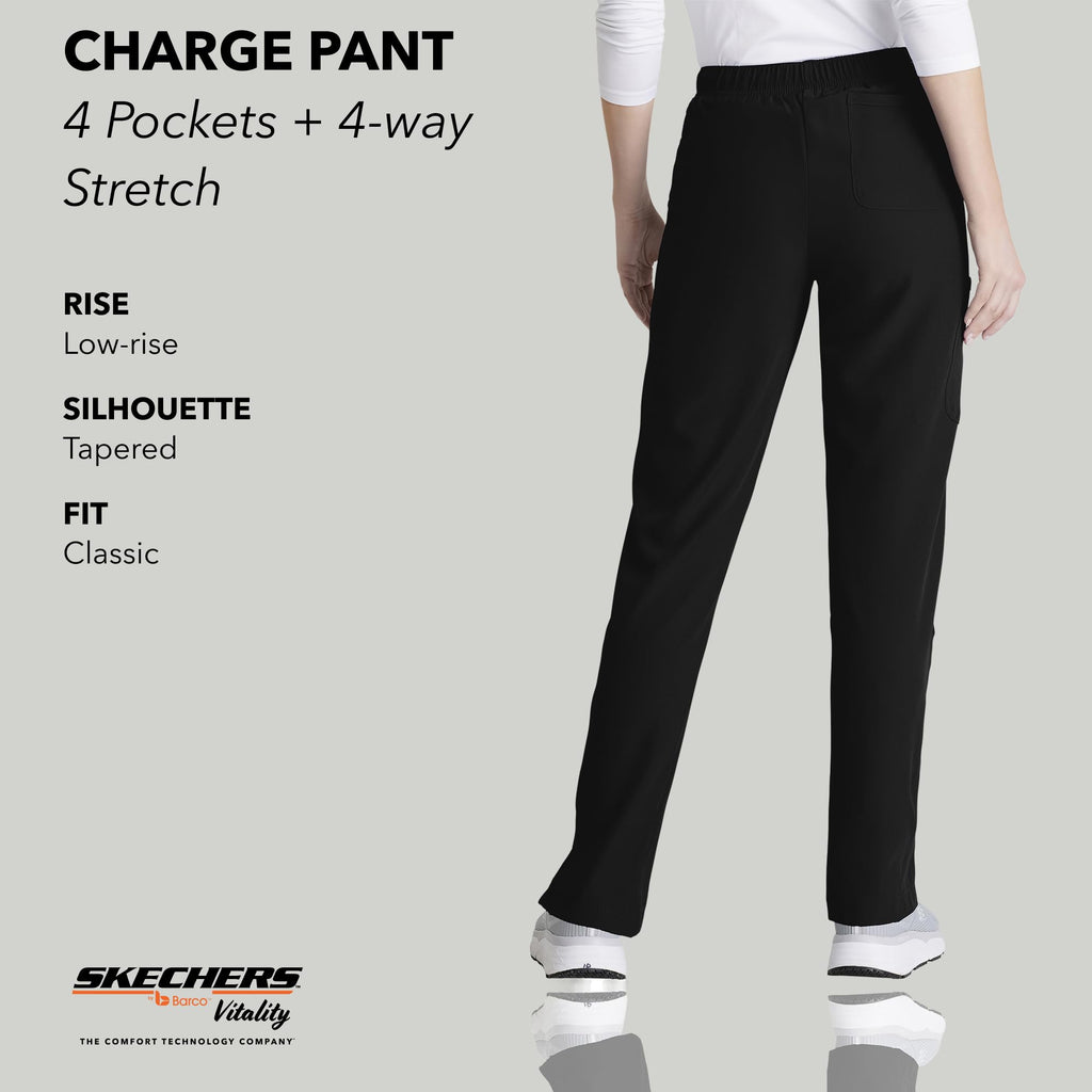 BARCO Skechers Vitality Charge Slim Fit Scrub Jogger for Women – Low-Rise Bottoms with Tapered Leg & 4-Way Stretch