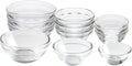HillSpring 3 Sizes of Glass Prep Bowl Sets, Clear Small Pinch Bowls for Salt, Spices and Chopped Ingredients, 1.5oz/2.5oz/3.5oz, Set of 12