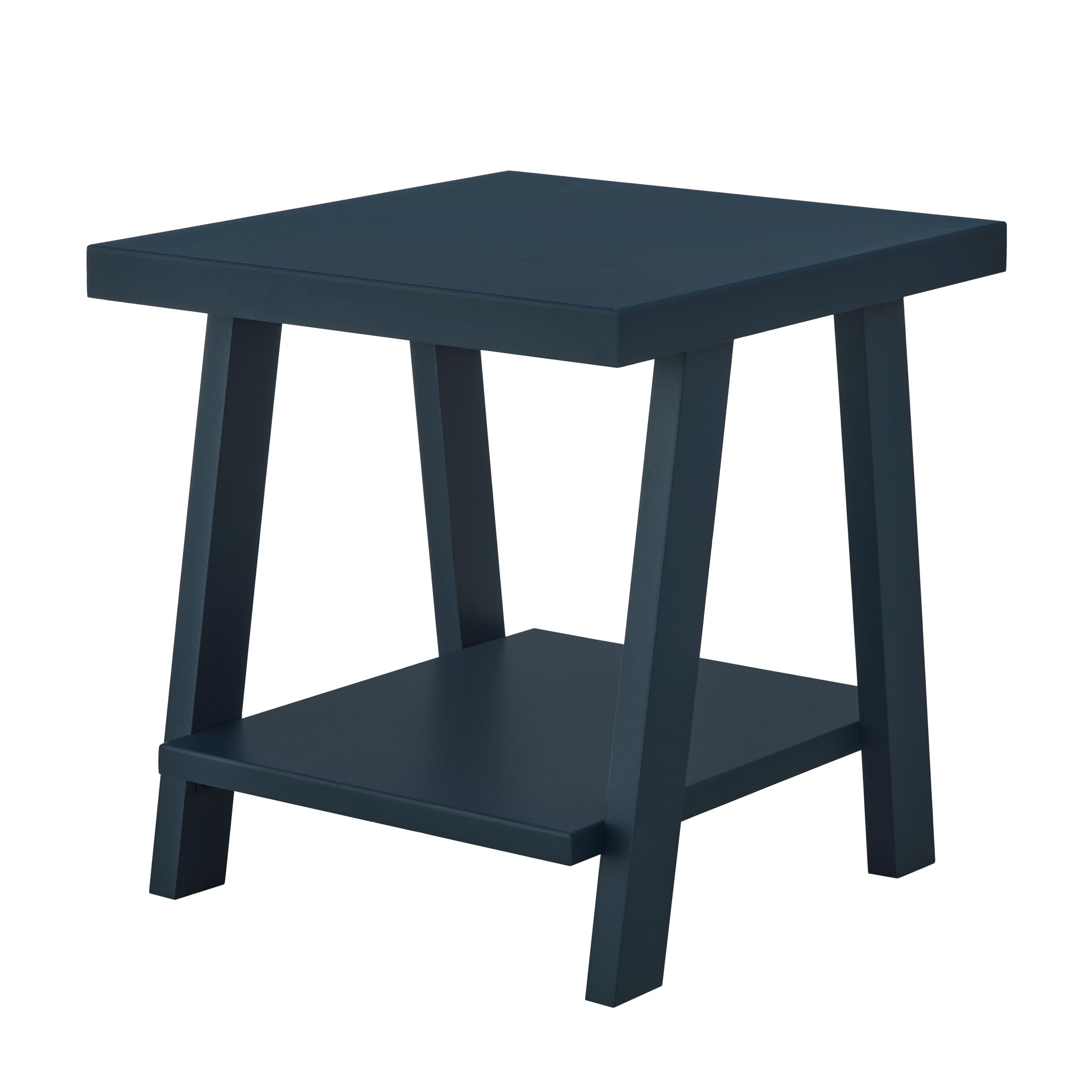 Roundhill Furniture Athens Contemporary Replicated Wood Shelf End Table in Black Finish