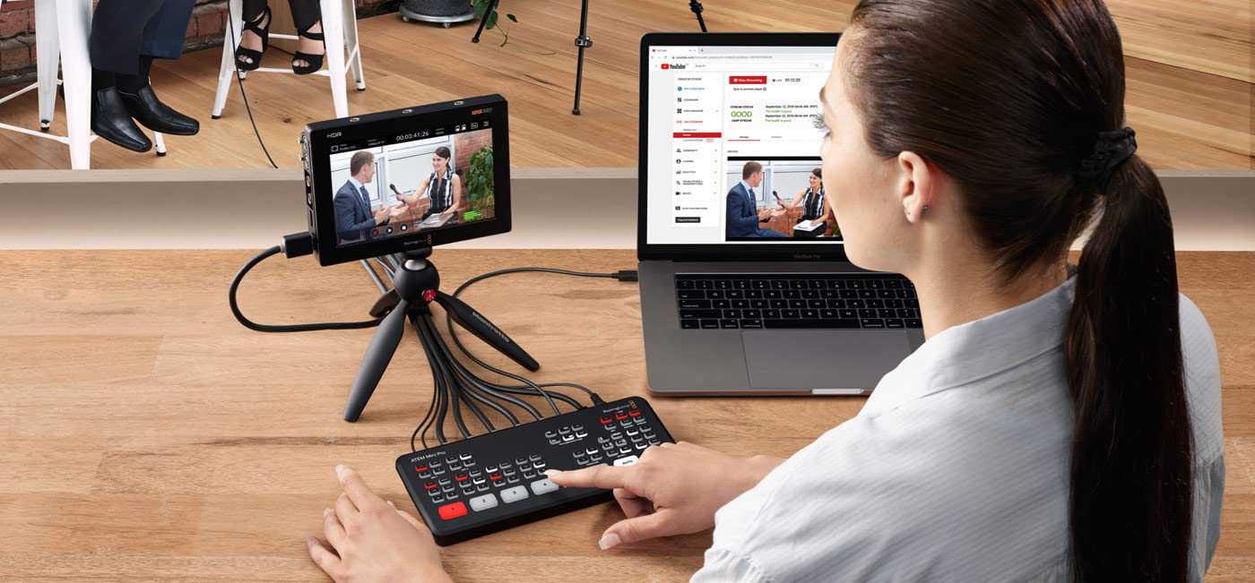 Blackmagic Design ATEM Mini Extreme HDMI Live Stream Switcher Bundle with 6’ HDMI Cable, 7’ Cat5e Cable, and 5-Pack of SolidSignal Cable Ties (SWATEMMINICEXT)