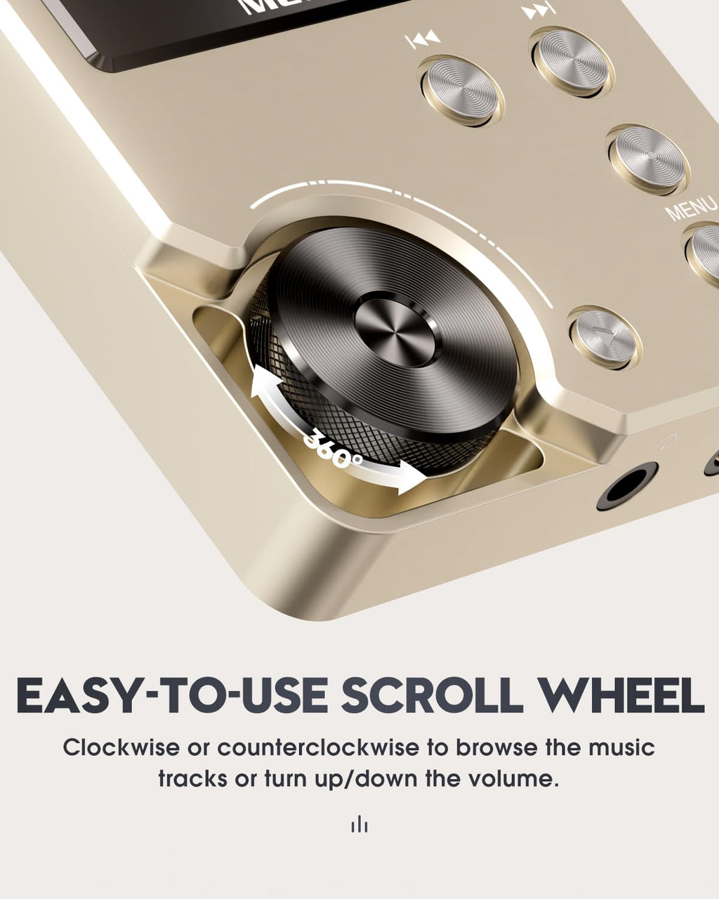 MECHEN M30 HiFi MP3 Player, Lossless DSD High Resolution Digital Audio Music Player, High-Res Portable Audio Player with 64GB Memory Card (Gold)
