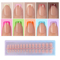 Misssix XBASICTIPS French Tip Press On Nails, 300Pcs French Gel Nail Tips Long Square, Soft Gel Pre-shaped No Need to File 3 in 1 Tips, Fake Nails for Nail Art DIY Extension Designs 15 Sizes