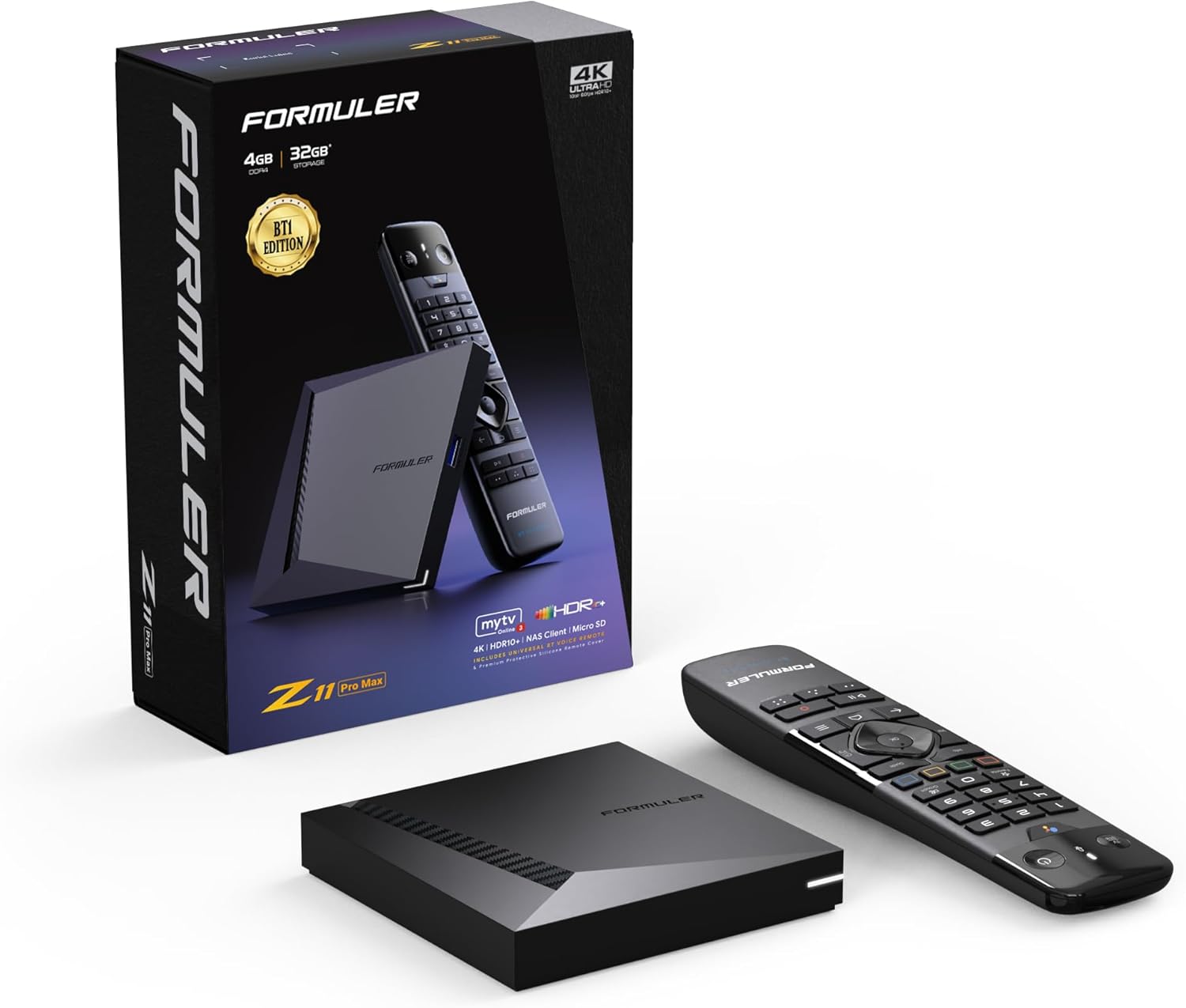 Formuler Z11 Pro Max Android 11 Wireless AX 2x2 Gigabit LAN 4GB Ram 32GB ROM 4K with Bluetooth BT1 Remote Control Edition