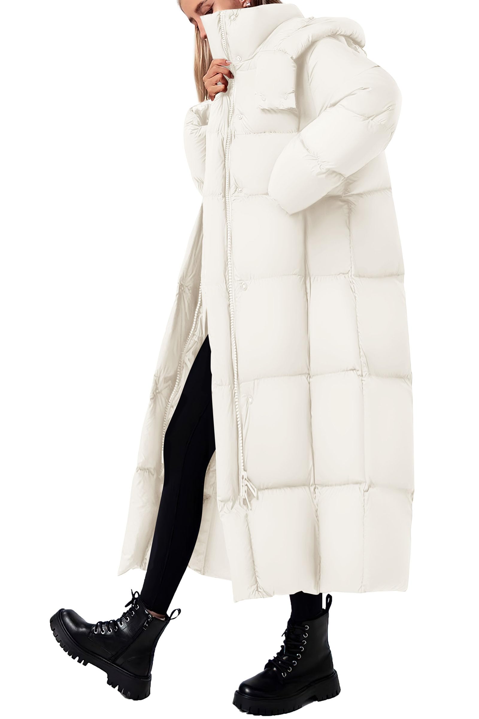 PRETTYGARDEN Women's Winter Long Puffer Coats Hooded Zip Up Casual Thickened Down Jackets Trendy Warm Clothes Outerwear