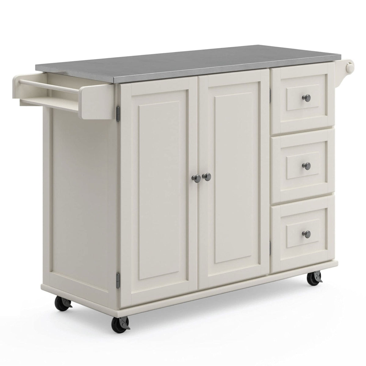 Homestyles Mobile Kitchen Island Cart with Stainless Steel Top, Blue