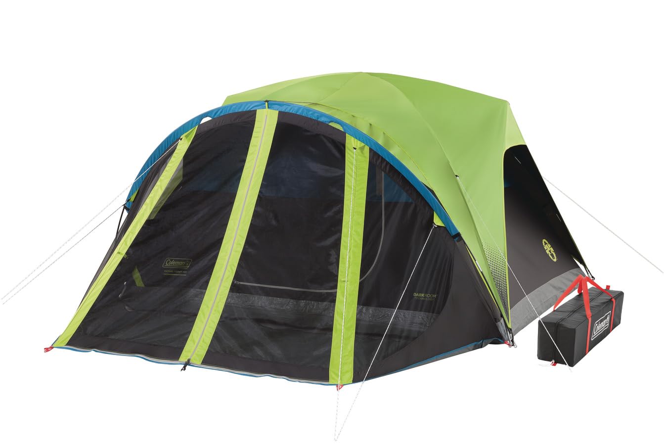 Coleman Carlsbad Dark Room Tent with Screened Porch, 4/6 Person Tent Blocks 90% of Sunlight to Keep Inside Cool, Weatherproof Shelter with Easy Setup