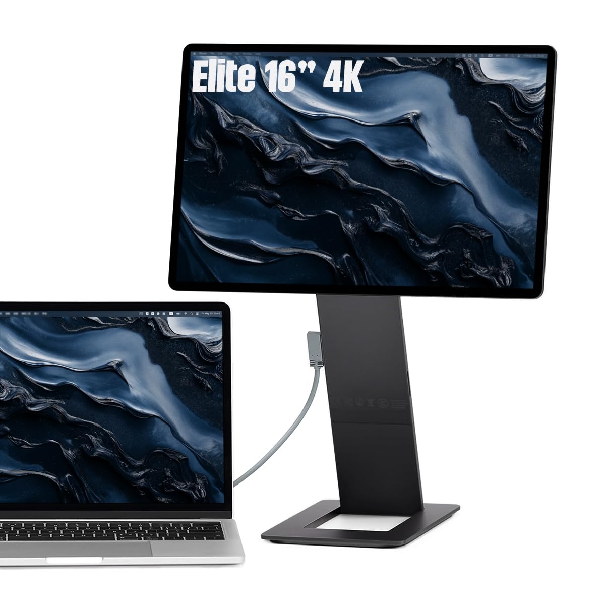 SOTSU FlipAction Pro 16" Gen2 Premium Portable Monitor | Super Compact | Pivot Rotate | 2560x1600 DCI P3 | 120Hz | 400 Nits | Full Metal CNC | Perfect Match for Mac and Windows (Metallic Gray)