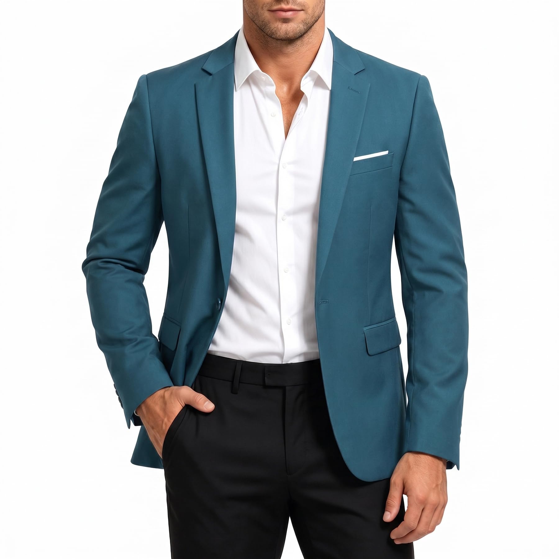 Cloudstyle Men's Suit Jacket One Button Slim Fit Sport Coat Business Daily Blazer