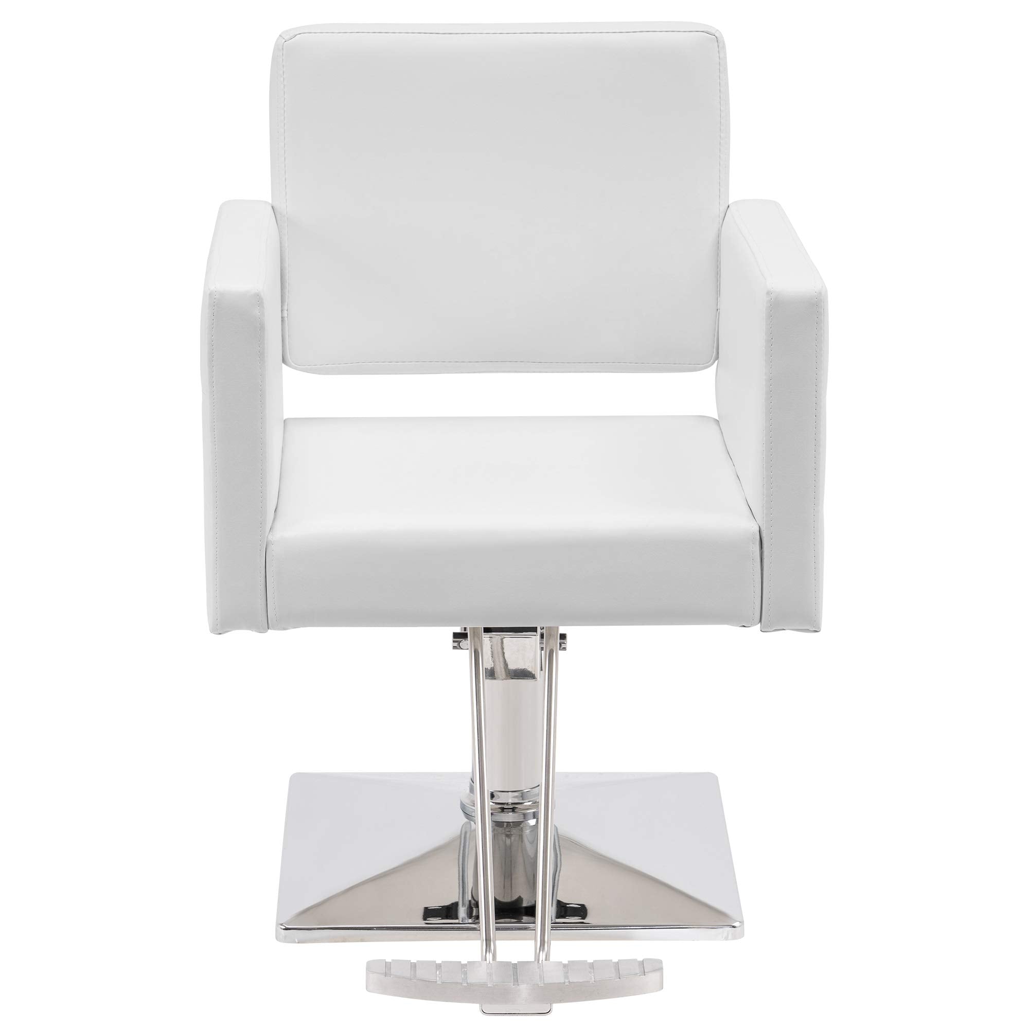 BarberPub Salon Chair for Hair Stylist, Hydraulic Stylist Chair, Adjustable Height, PVC Leather, 360 Degrees Swivel, Barbershop, Home Salon, Adult 8821 (Black)