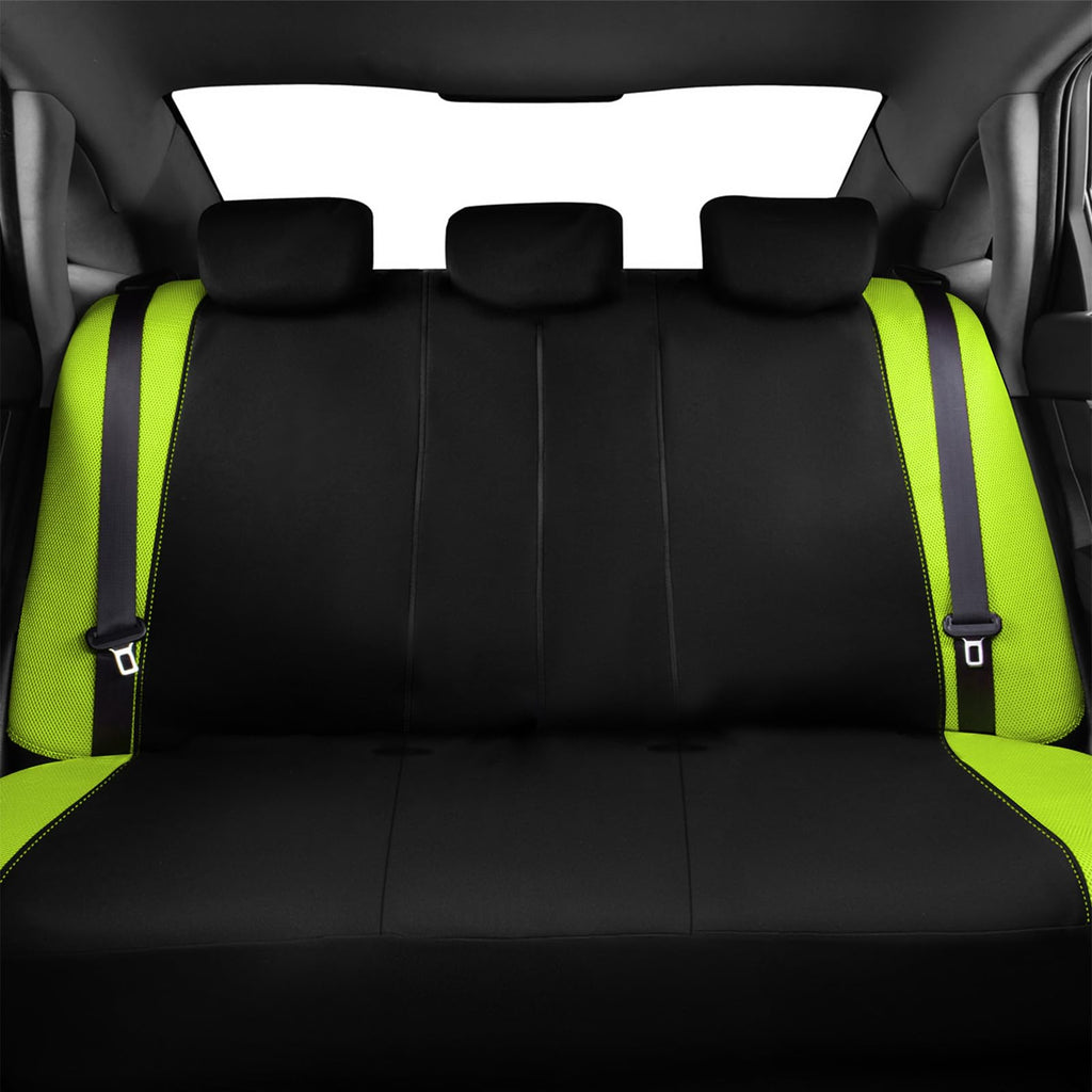 Flying Banner Butterfly car seat Covers ful Set Fashion Universal Lady Woman Female Rear Bench Split Colorized (2 Fronts, Mint Blue)