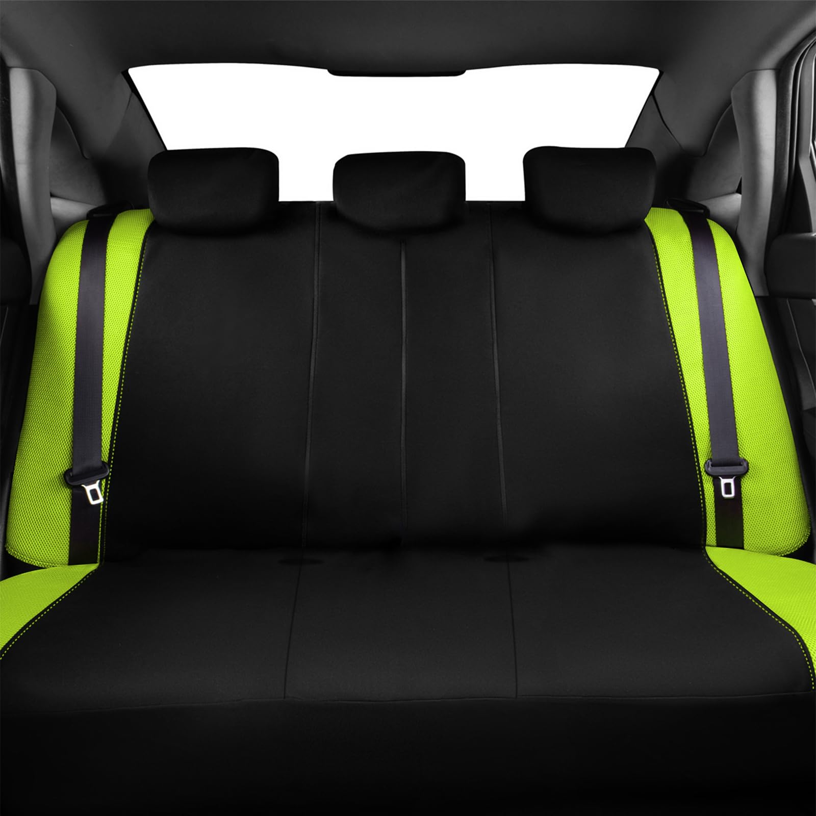 Flying Banner Butterfly car seat Covers ful Set Fashion Universal Lady Woman Female Rear Bench Split Colorized (2 Fronts, Mint Blue)