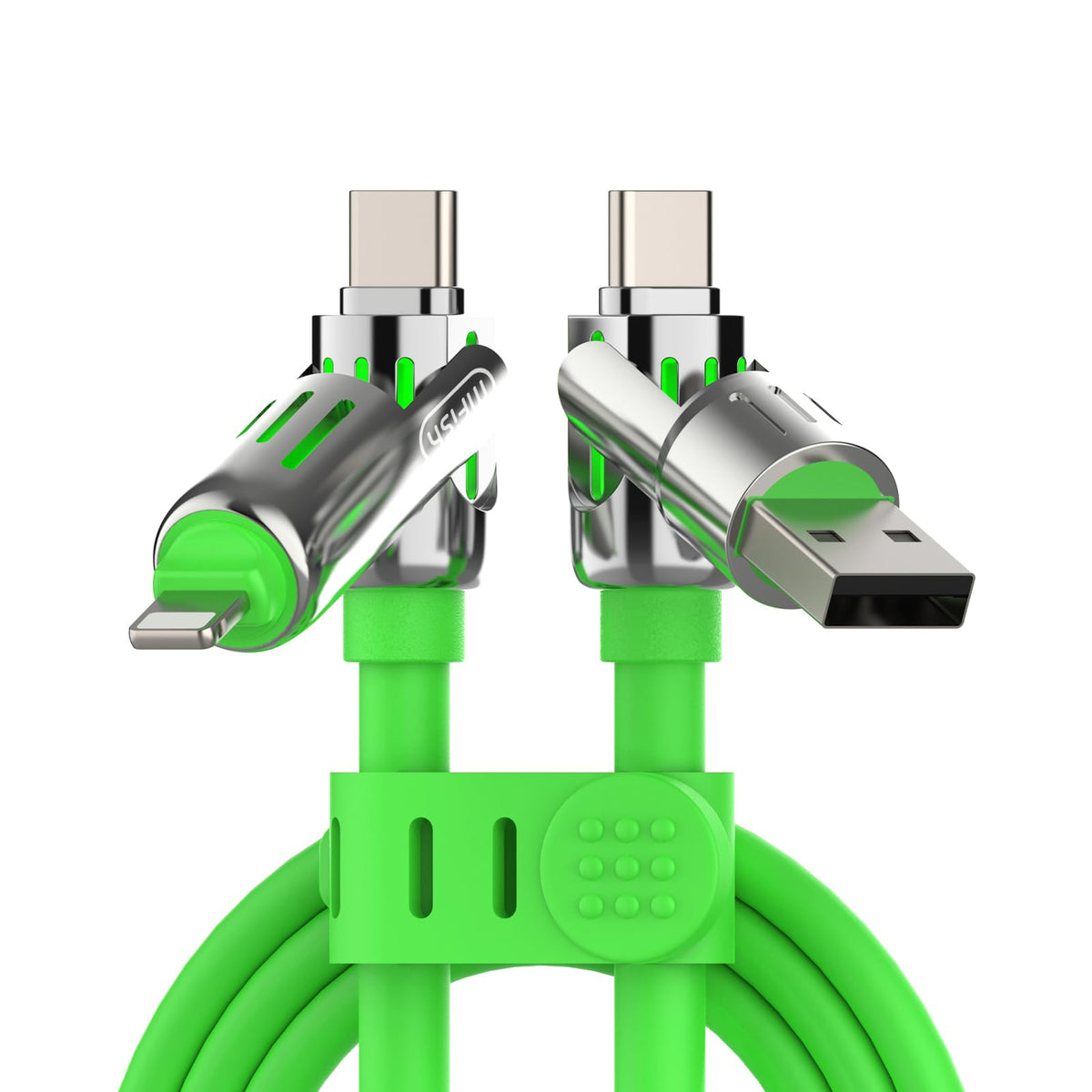 240W 4-in-1 Fast Charging Cable, Black, 3.3FT