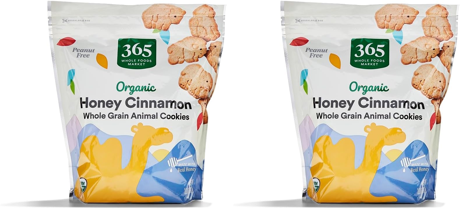 365 by Whole Foods Market, Organic Honey Cinnamon Whole Grain Animal Cookies, 11 Ounce