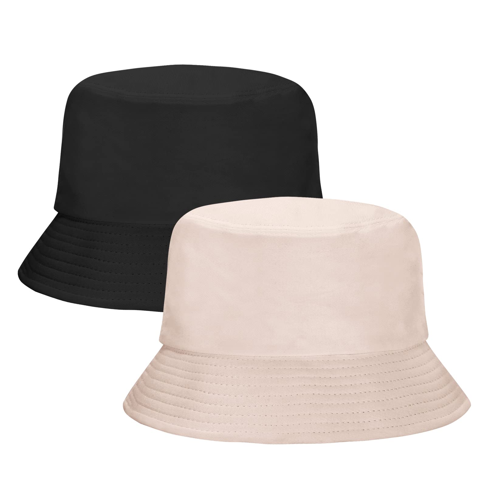 Rosoz 1 & 2 Pack Bucket Hat for Women Men Summer Travel Beach Sun Hat Outdoor Cap Unisex Bucket Hats