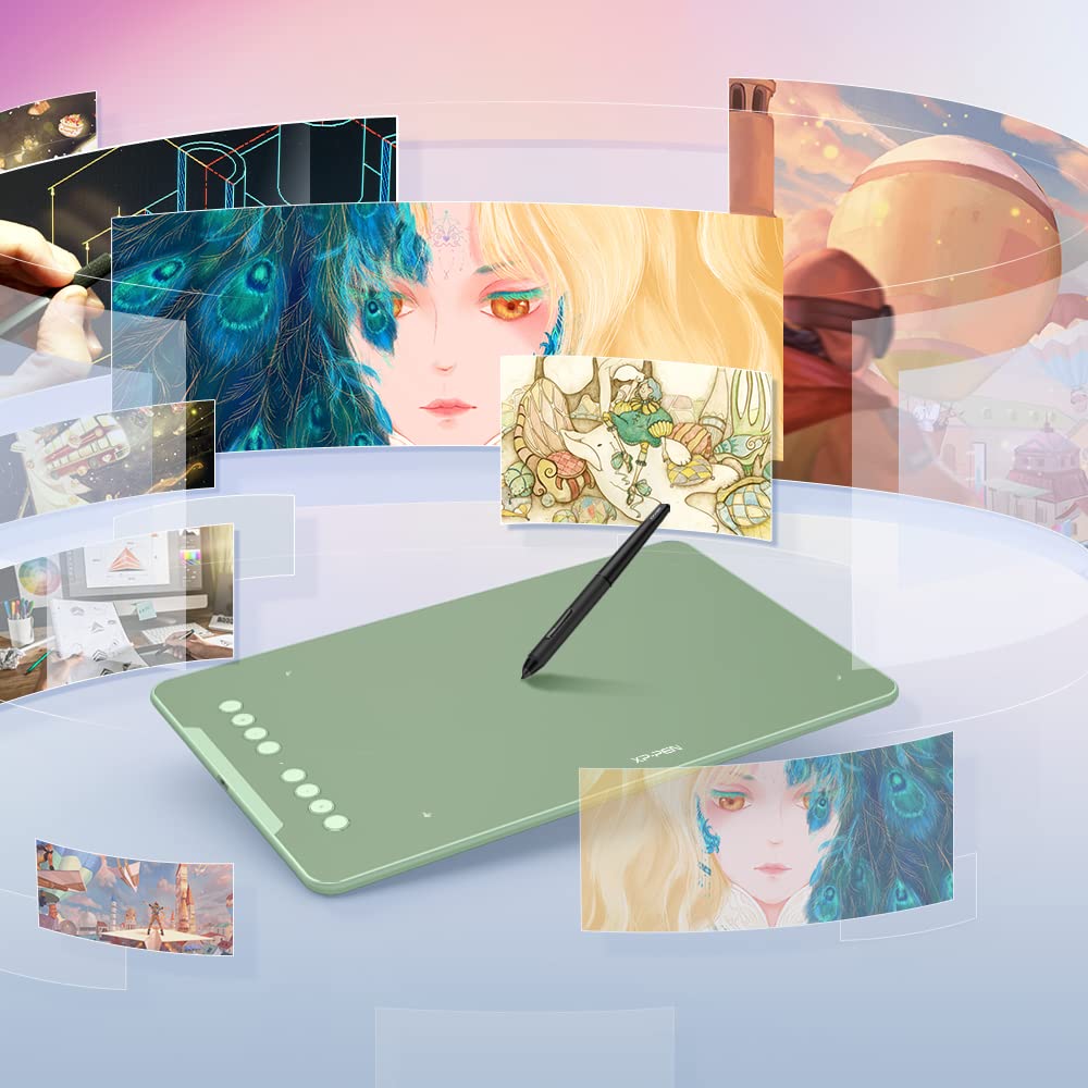 XPPen Updated Deco 01 V3 Drawing Tablet, 16384 Pressure Sensitivity, 8 Custom Shortcuts, 220 Report Rate for OSU Drawing Pad, Remote Teaching & Animation, Compatible with Android, Windows, macOS