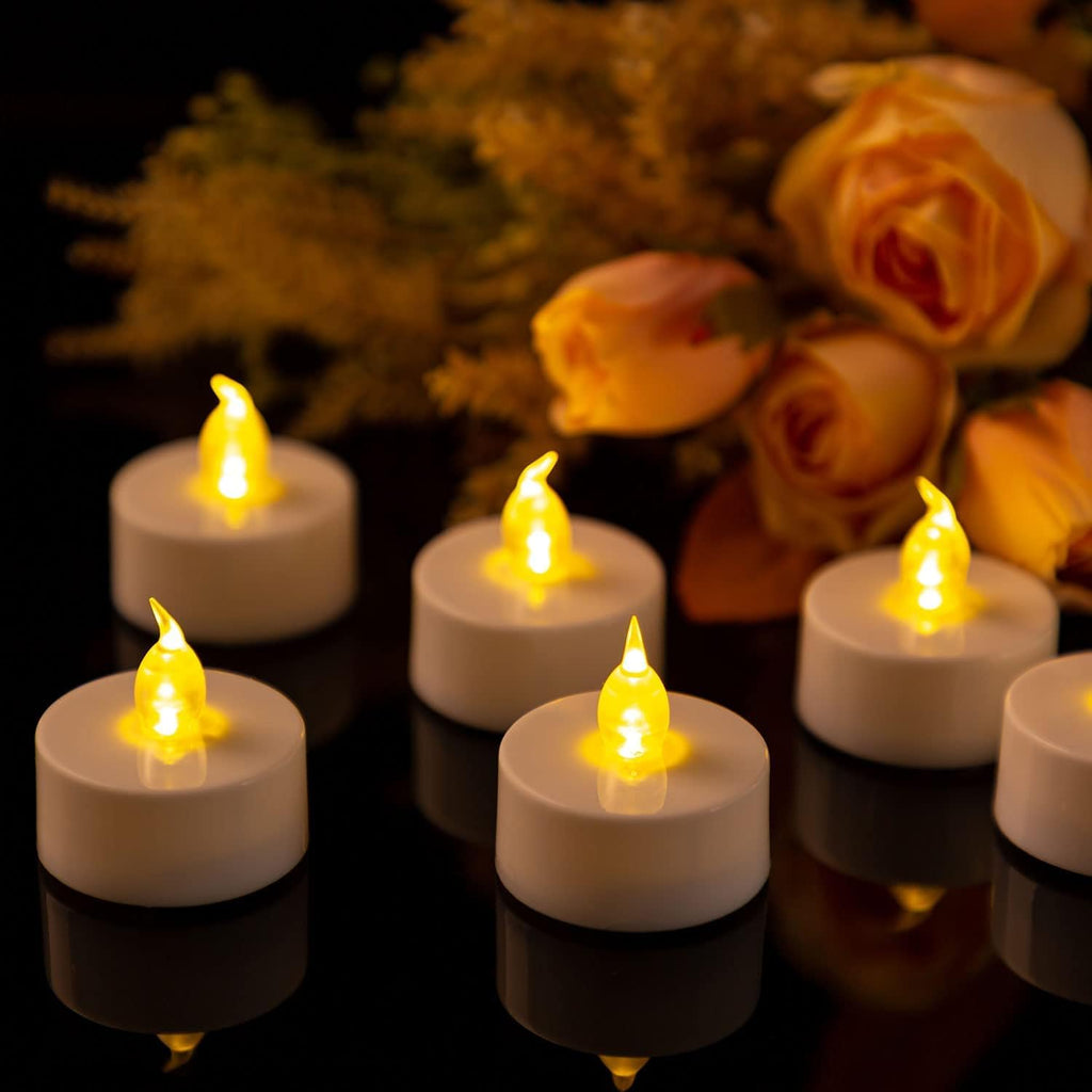 Tea Light Candles with Remote Control,Flickering Flameless LED Candle,Long Lasting 400+Hours,Battery Operated with Timer for Home Decoration Seasonal &Festival Celebration Warmyellow (5pcs)