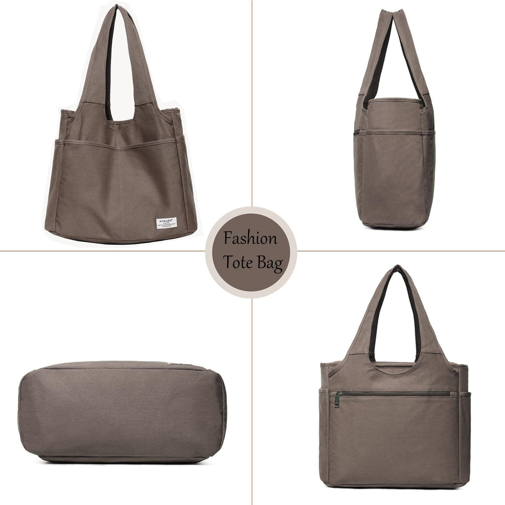 KYALOU Utility Large Tote Bag, Women Casual Shoulder Bags for Work School Gym Beach Travel Shopping Grocery | Utility