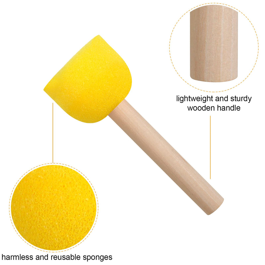 30 Pcs Round Sponges Brush Set, Round Sponge Brushes for Painting, Paint Sponges for Acrylic, Painting Tools for Kids Arts and Crafts (4 Sizes)