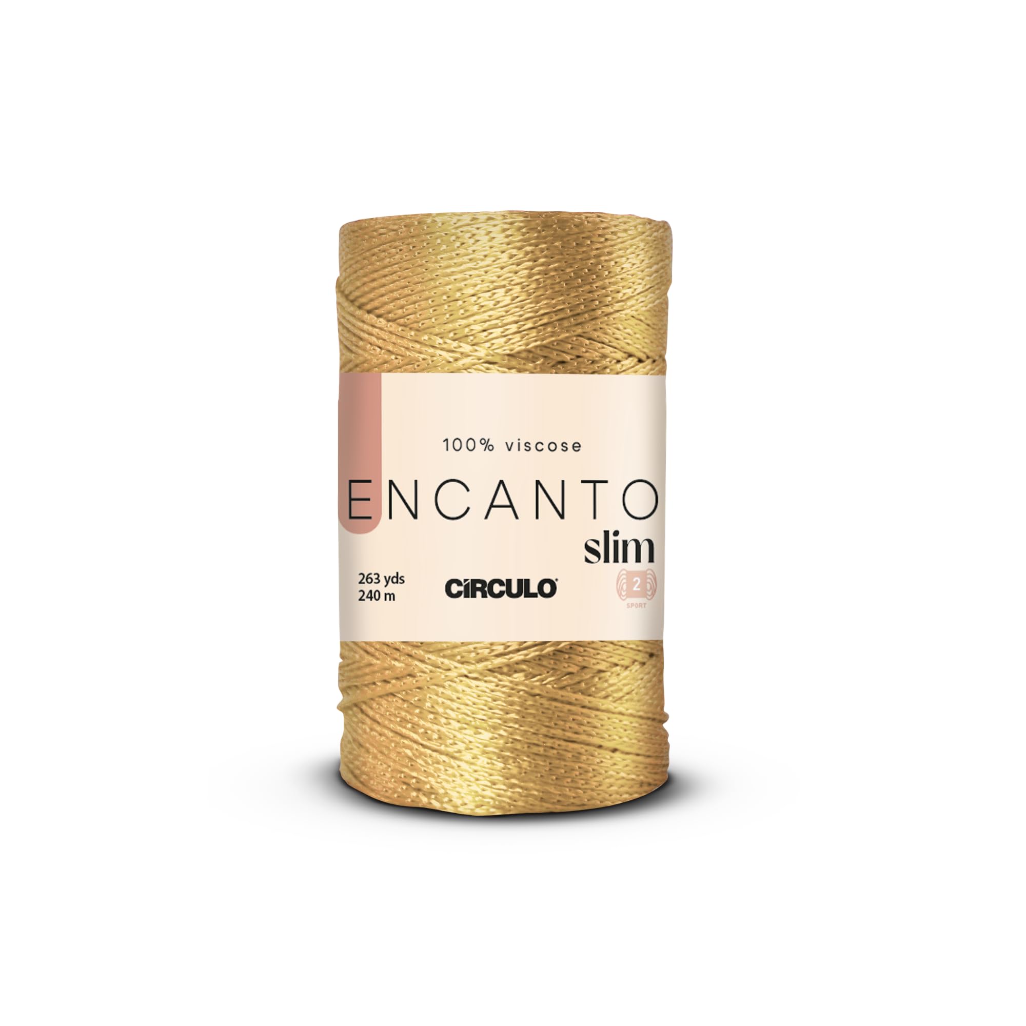 CIRCULO Encanto Slim Roll Yarn 100% Viscose - Luxury & Shine - Sport Weight Yarn - 262 yds, 3.52 oz - Color 1289 - Canary