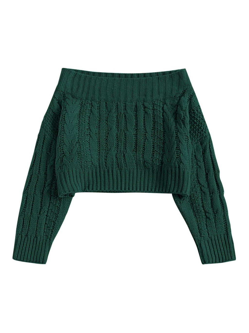 ZAFUL Women V Neck Button Knit Crop Sweaters Batwing Sleeve V Back Ribbed Hem Pullover Sweater