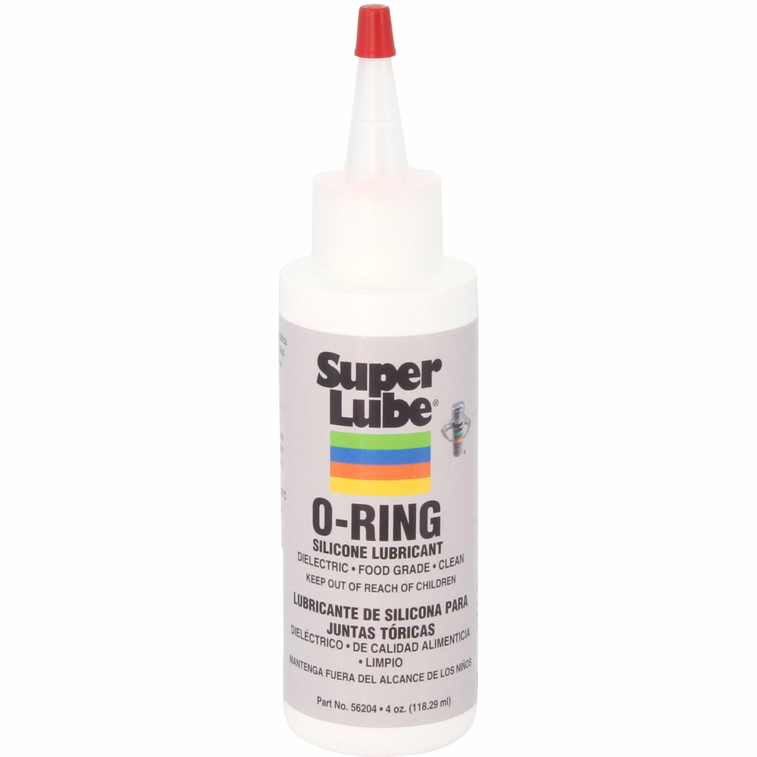 Super Lube O-Ring Silicone Lubricant - Waterproof Silicone & Rubber Seal Grease - Heat Stable Lubricant & Oxidation Protection - Food Grade H1 Grease - Clear - Bottle - 4 oz (56204)