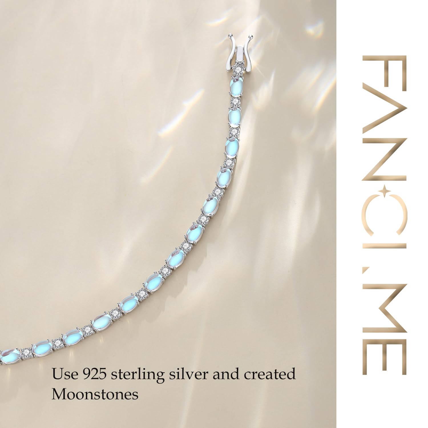 FANCIME Birthstone Bracelets Sterling Silver Tennis Bracelets Charm Fine Jewelry Birthday Gifts for Women 7"