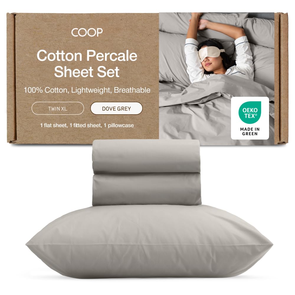 Coop Home Goods Cool+ Cooling Bed Sheets, 4 Piece Full Sheet Set, Dove Grey Breathable Cooling and Super Soft, Luxury Spa & Hotel Quality, Full Size Bed Set