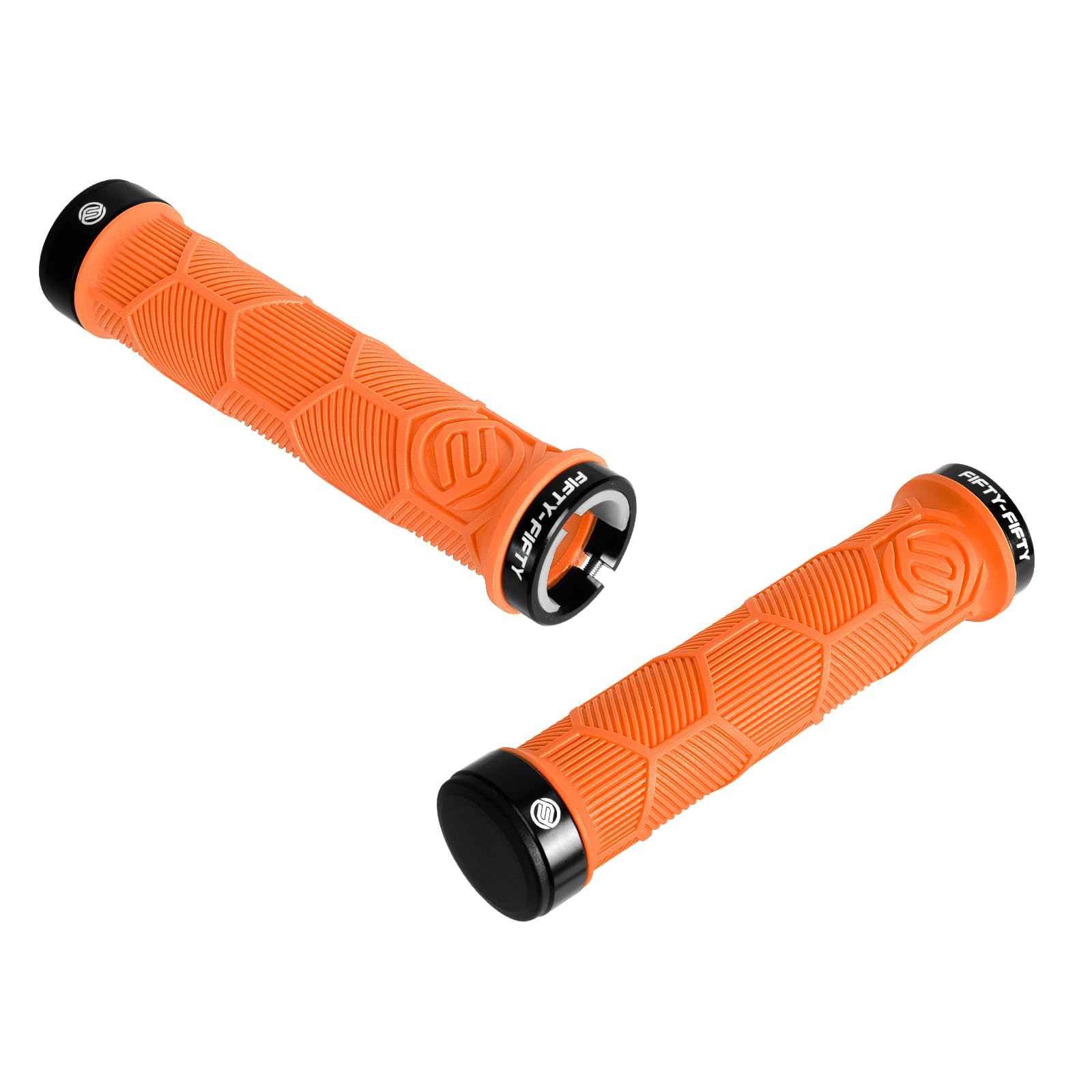 FIFTY-FIFTY Double Lock-On Mountain Bike Grips, Bicycle Handlebar Locking Grips, Non-Slip MTB Handle