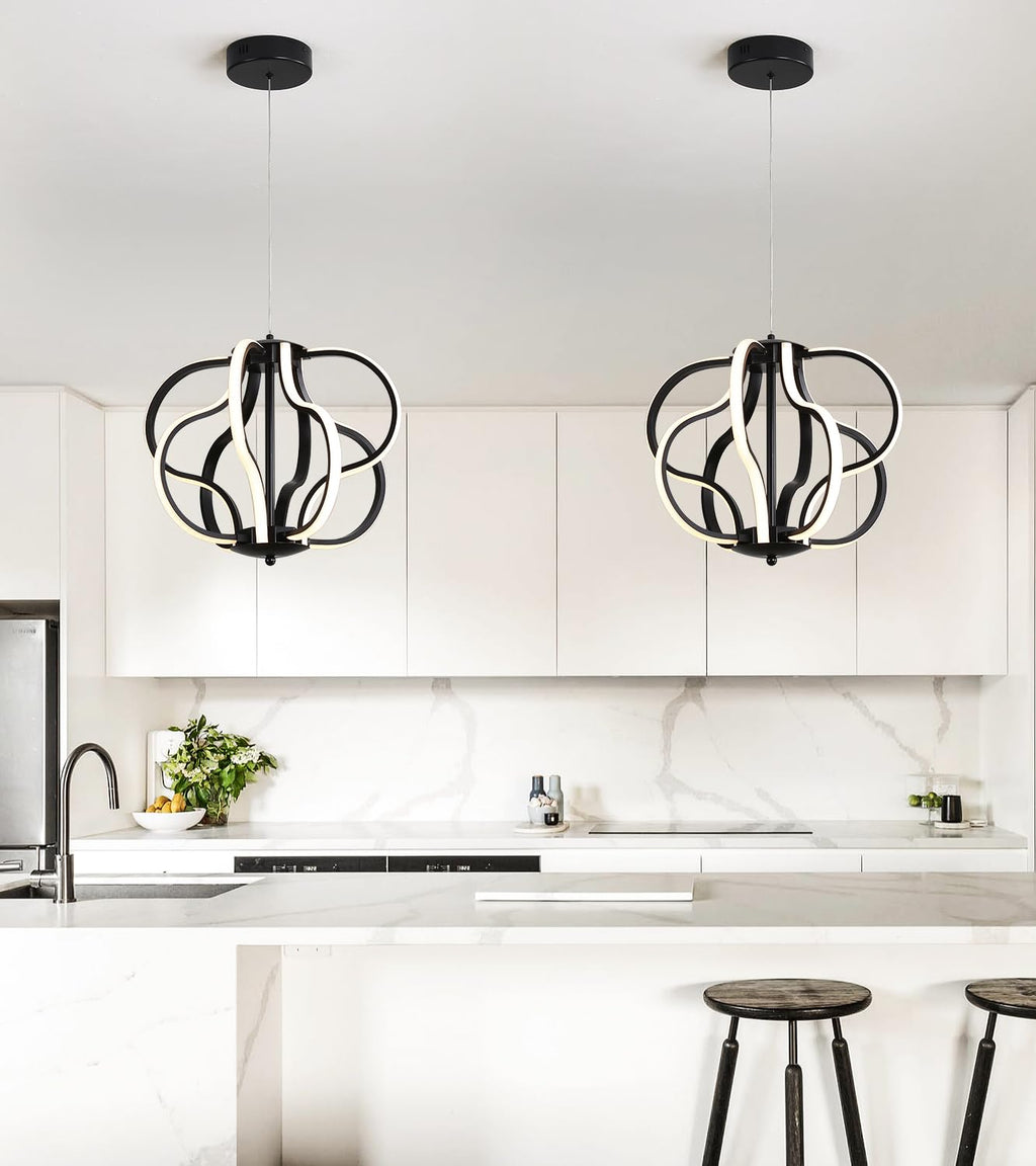 Modern Gold LED Chandelier with Remote Control, Dimmable LED Chandelier with 3 Color Temperature,8 Lights Hanging Pendant Lights for Dining Room Foyer Entryway Kitchen Living Room