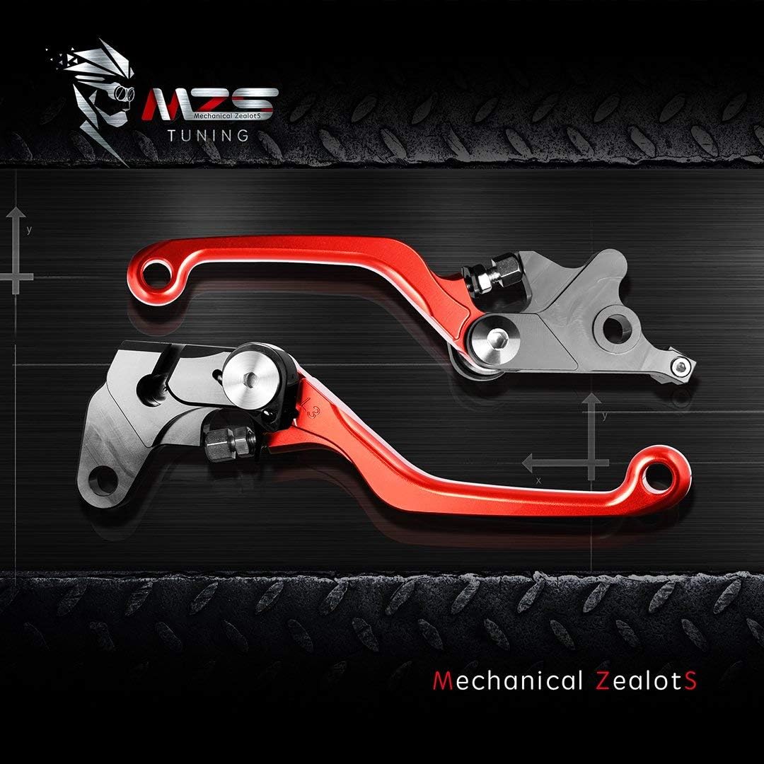 MZS Black Dirt Bike Brake Clutch Levers Pivot Adjustable CNC Compatible with YZ65 2018-2025 / YZ80 YZ85 2015-2025