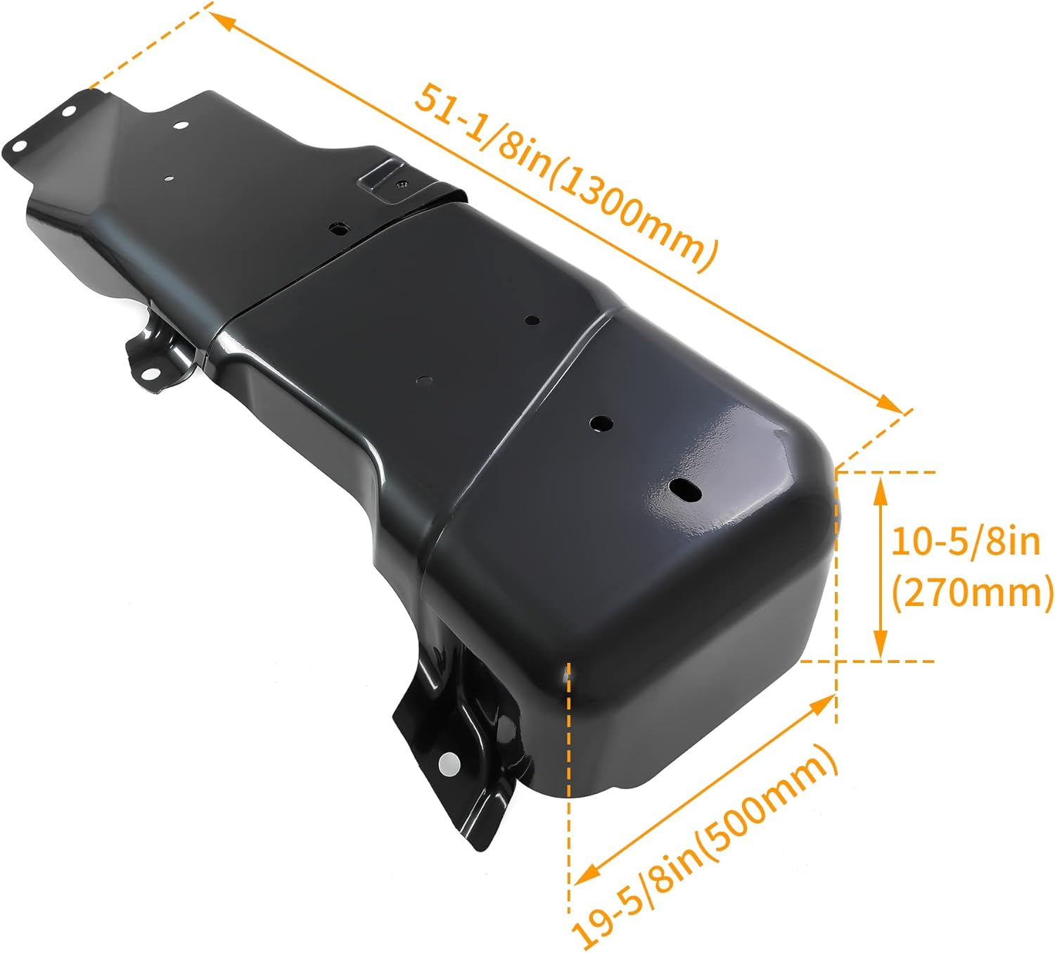 HECASA Fuel Tank Skid Plate Compatible with 2007-2018 Jeep Wrangler JK Black Replacement for 52059743AJ (NN1429)