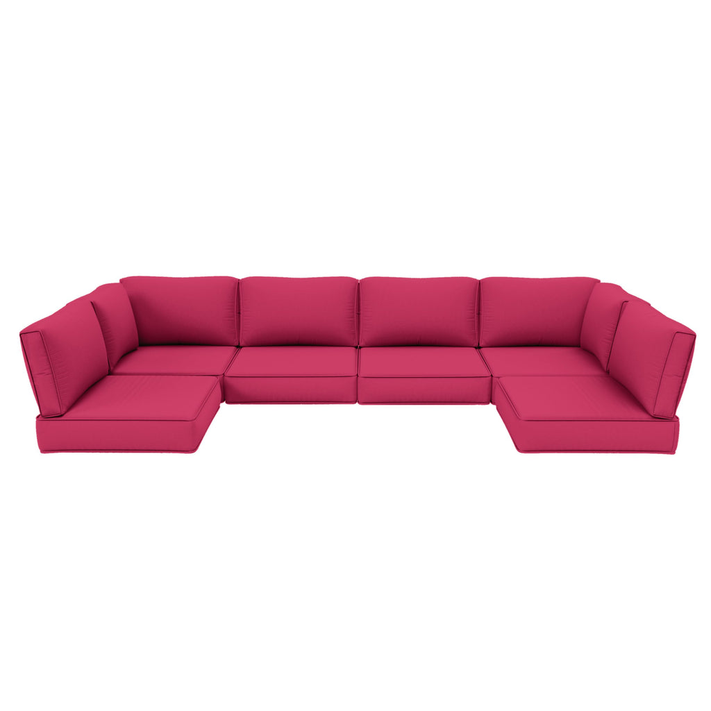 Outdoor Furniture Replacement Cushions, 5" Foam Foam High-Density, Fits 6-seat Sectional Rattan Conversation Set, 14 Piece Patio Water-Resistant Replacement Sofa Cushions, Liner&Cover