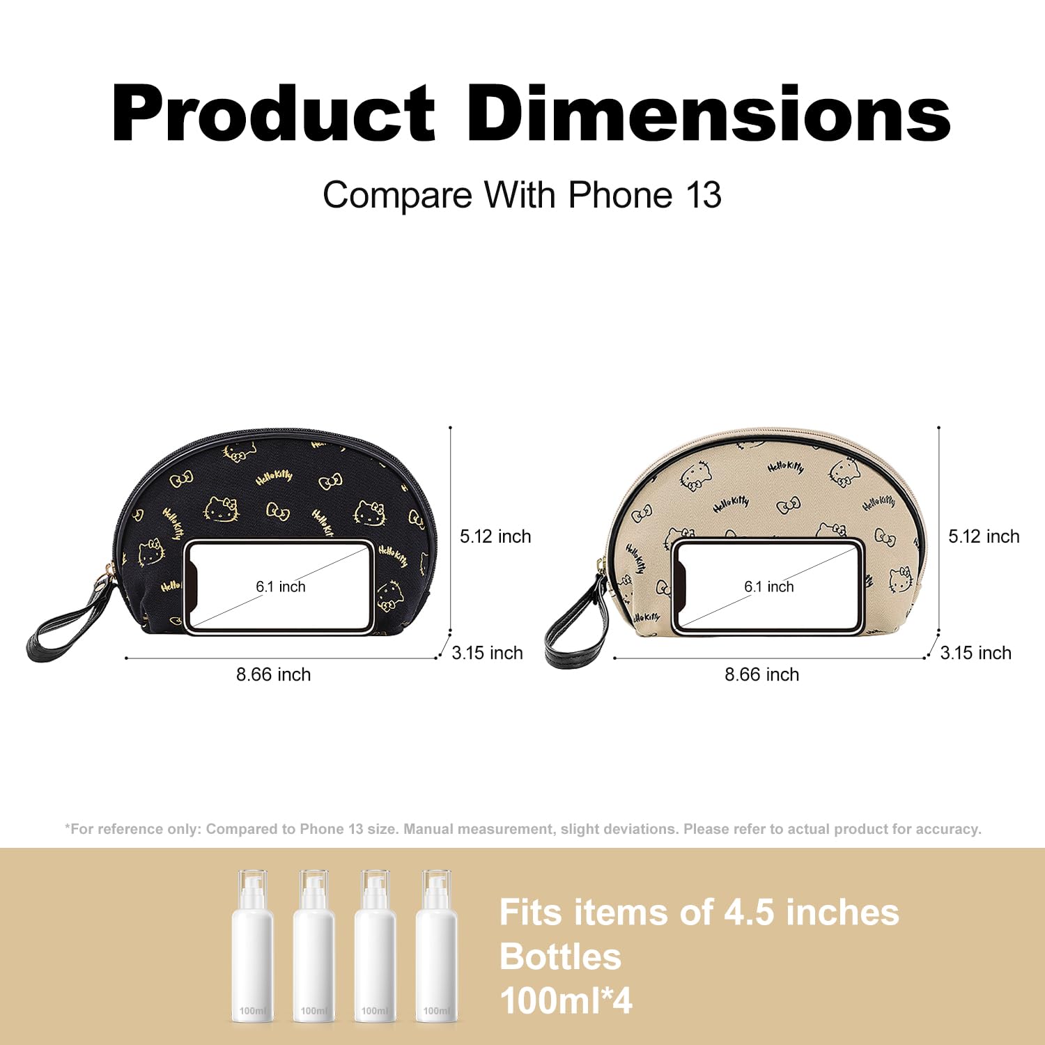 AmBealla Makeup Bag Large Waterproof Cosmetic Bags with Makeup Brush Holder,Cute Printed Makeup Organizer for Women Traveling,Portable Toiletry Bag for Girls