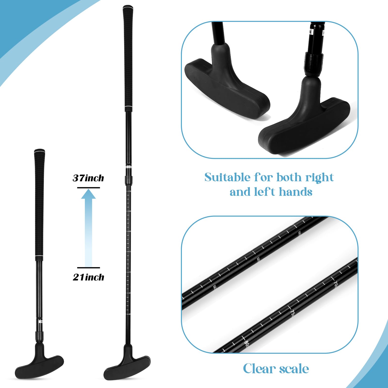 Wettarn 6 Set Golf Putters for Men and Women Two Way Mini Golf Putter with 6 Balls for Right or Left Handed Golfers Adjustable Length