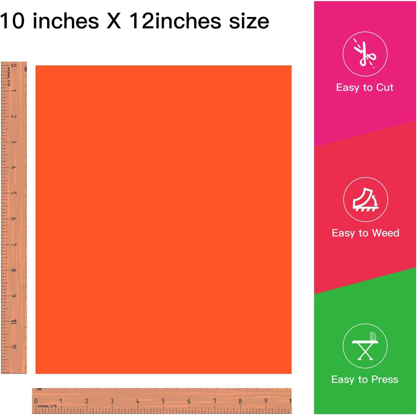 JANDJPACKAGING Baby Blue Heat Transfer Vinyl HTV - 10 Sheets Easy to Weed T-Shirt Iron on Vinyl Compatible with Cricut Cutting Machine & Silhouette Cameo, All Craft Cutters