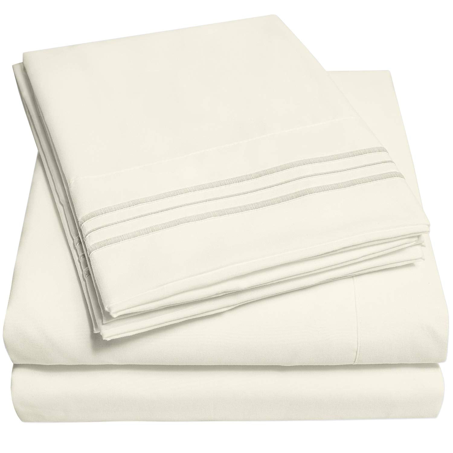 1500 Supreme Collection Extra Deep Pocket Sheets Set - Luxury Soft Bed Sheets, Wrinkle Free, Bedding, Over 40 Colors, 21 inch Extra Deep Pocket, Twin, Black